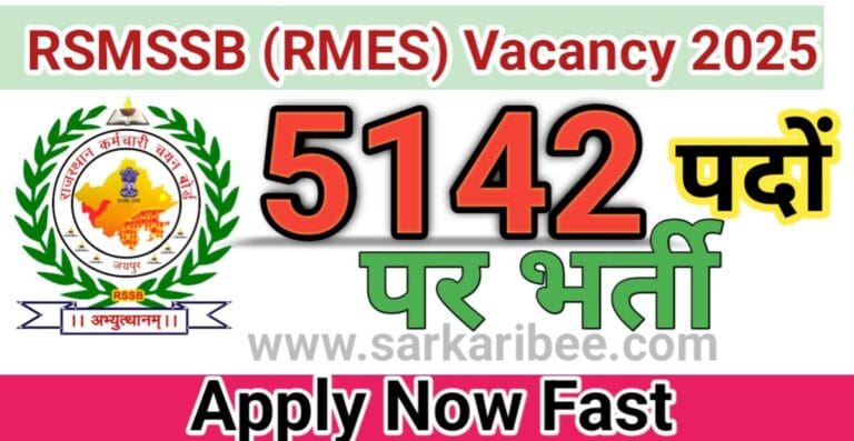RSMSSB RMES Recruitment 2025